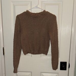 Cozy Brown Cropped Women's Sweater